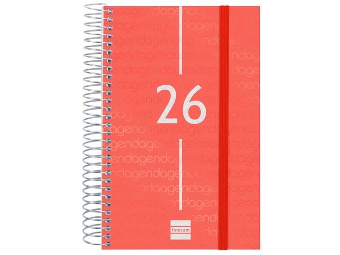 Agenda roja Finocam 11,7 x 18,1 cm 2026