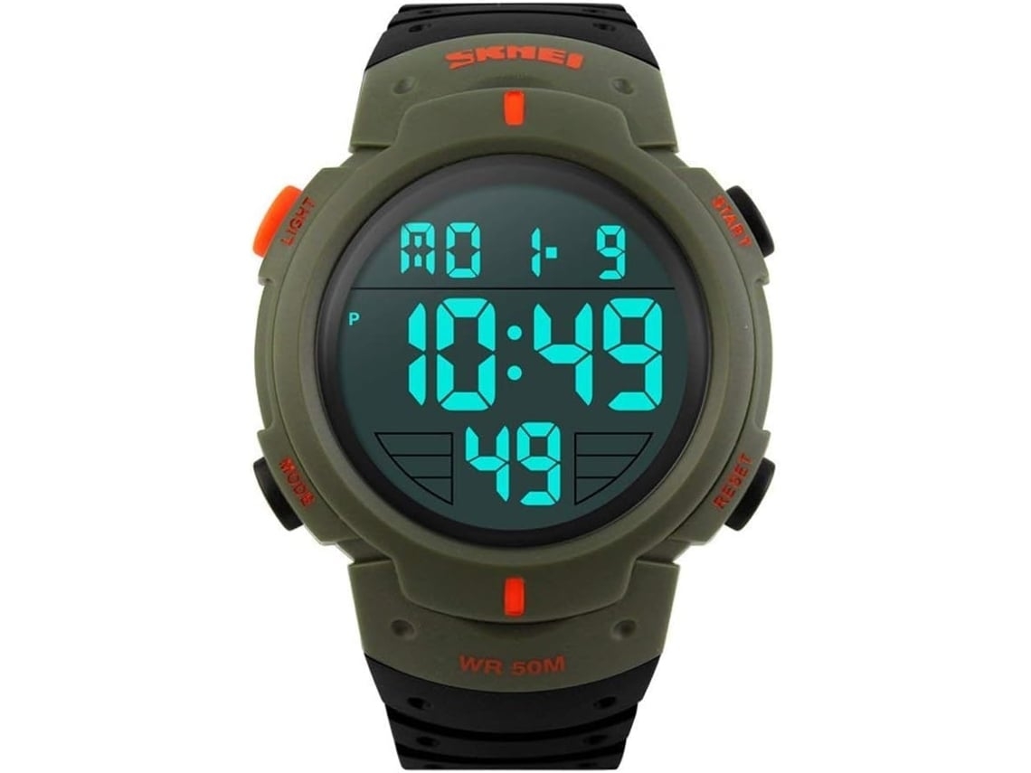 50m A Prueba De Agua Led Digital Masculino Reloj Electrónico Para Estudiantes Deportivos Ejército Verdeyuysan