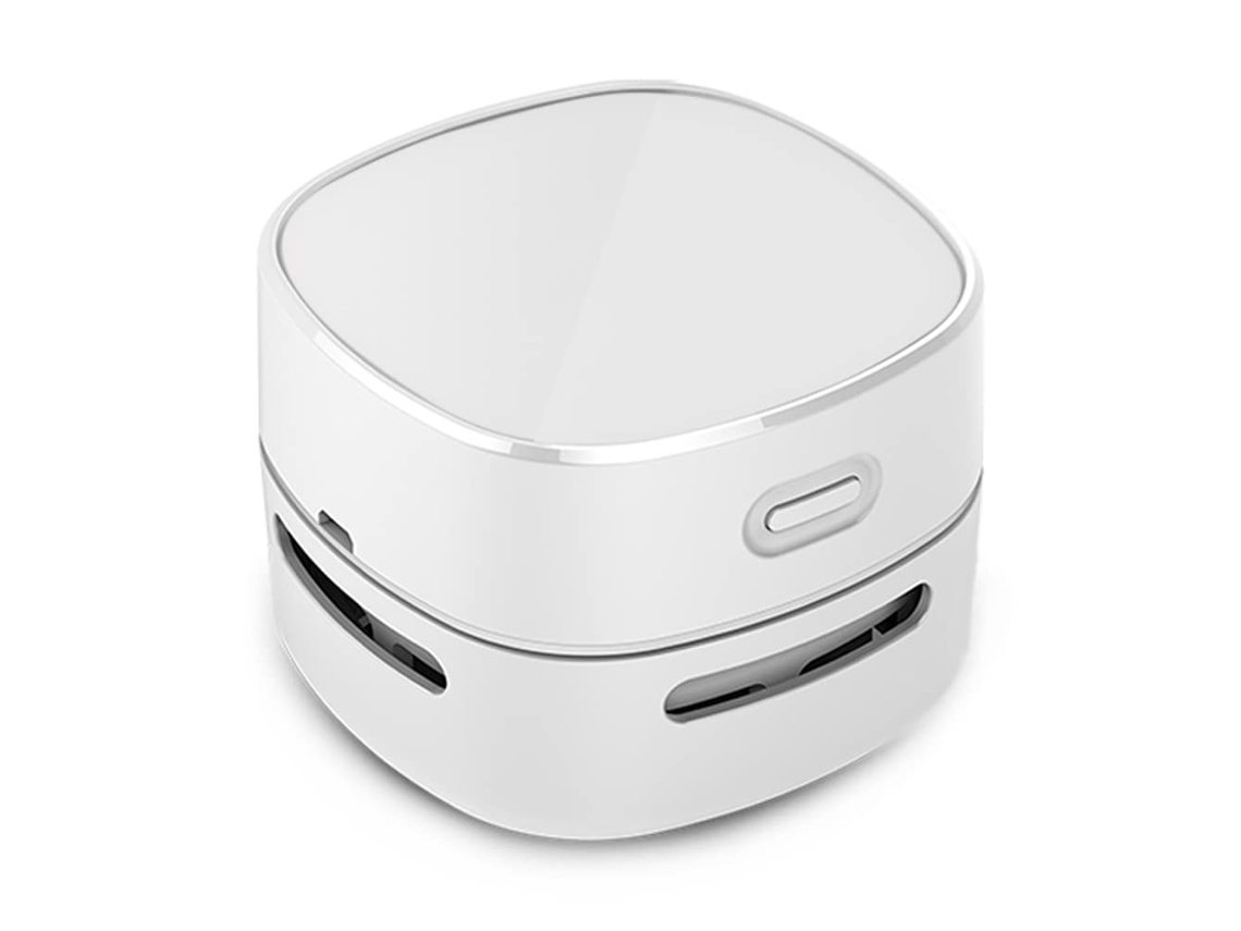 Mini Aspirador De Mesa Branco Recarregável, Econômico, 400min De Autonomia, Bico 360°, Ideal Teclado, Lar, Escola E Escritório.