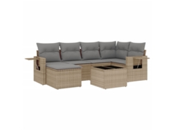 Maison Exclusive - Set Sofás De Jardín 7 Piezas Y Cojines Ratán Sintético Beige