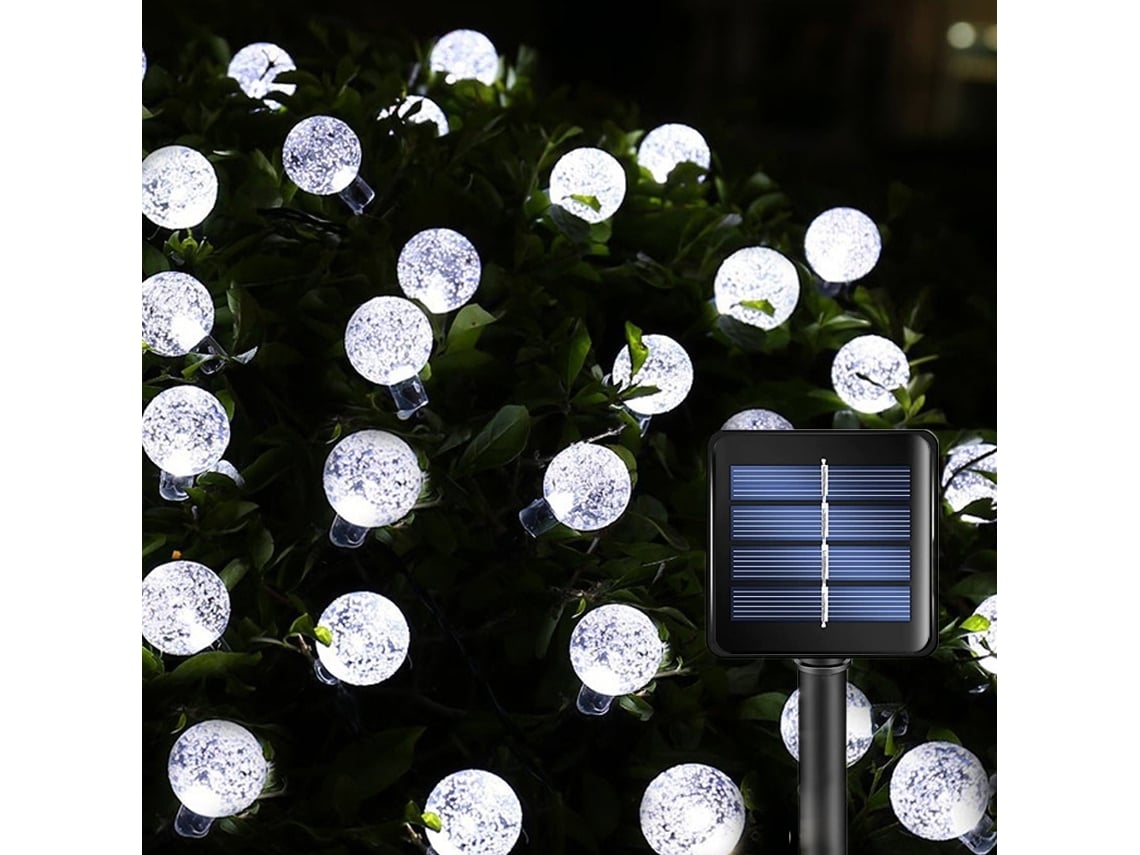 Set Lámparas Solares 5m 20 Bombillas Forma L Fiestas Aire Libre Decoración Jardín Camping