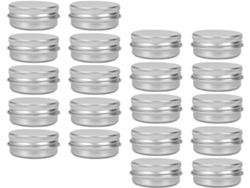 Conjunto De 30 Recipientes De Alumínio Com Rosca Para Armazenamento De Creme, Com Capacidade Para 15g Cada.