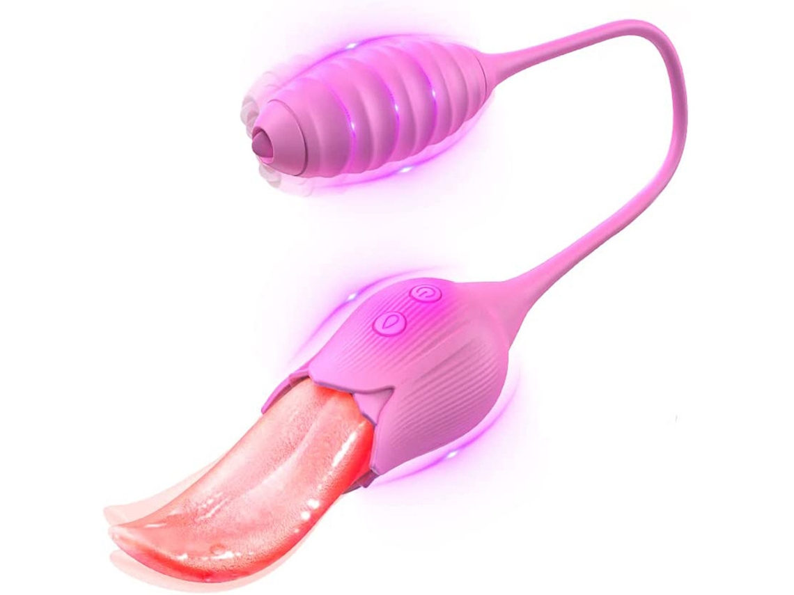 Vibrador Para Lamer La Lengua 2 En 1 Con 10 Modos Para Mujeres (rosa) Yizhood