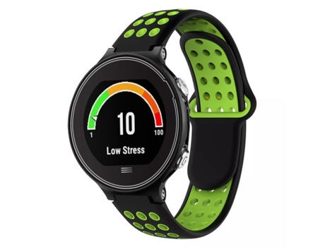Correa Smartwatch para Garmin Forerunner 630 Silicona Perforada Transpirable Bicolor (Negro + Verde)