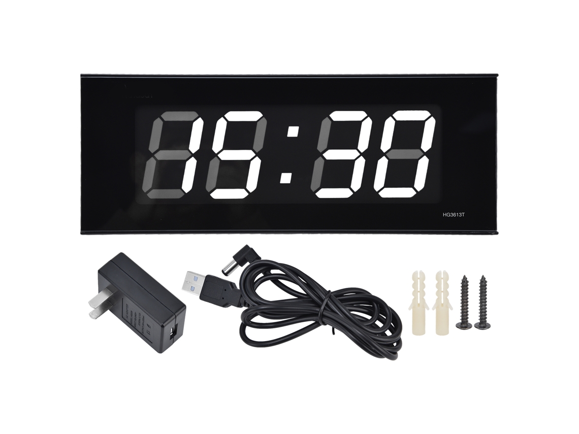 Reloj de pared digital LED Baok-Silent, con brillo automático y pantalla grande, ideal para el hogar, la oficina y espacios públicos.