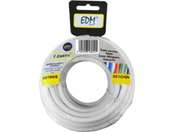 Rollo De Cable EDM Redondo 3 x 1 mm Blanco 25 mts