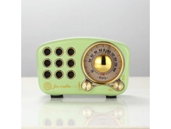 Mini receptor de radio portátil clásico retro R919 de madera con FM, SD y MP3, estéreo, Bluetooth, altavoz, entrada auxiliar y USB, recargable.