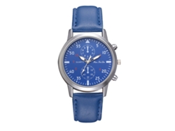 Reloj De Pulsera Unisex Sencillo Para Negocios De Fanteeda Con Correa De Pu Azul.