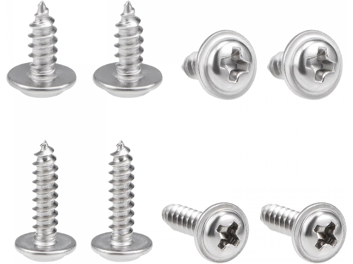 50 Tornillos Autorroscantes De Cabeza Phillips De Acero Inoxidable 304 De 3x8 Mm Y 3x12 Mm.