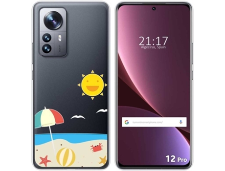 Carcasa para Xiaomi 12 Pro 5G TUMUNDOSMARTPHONE Dibujos Transparente Playa Multicolor