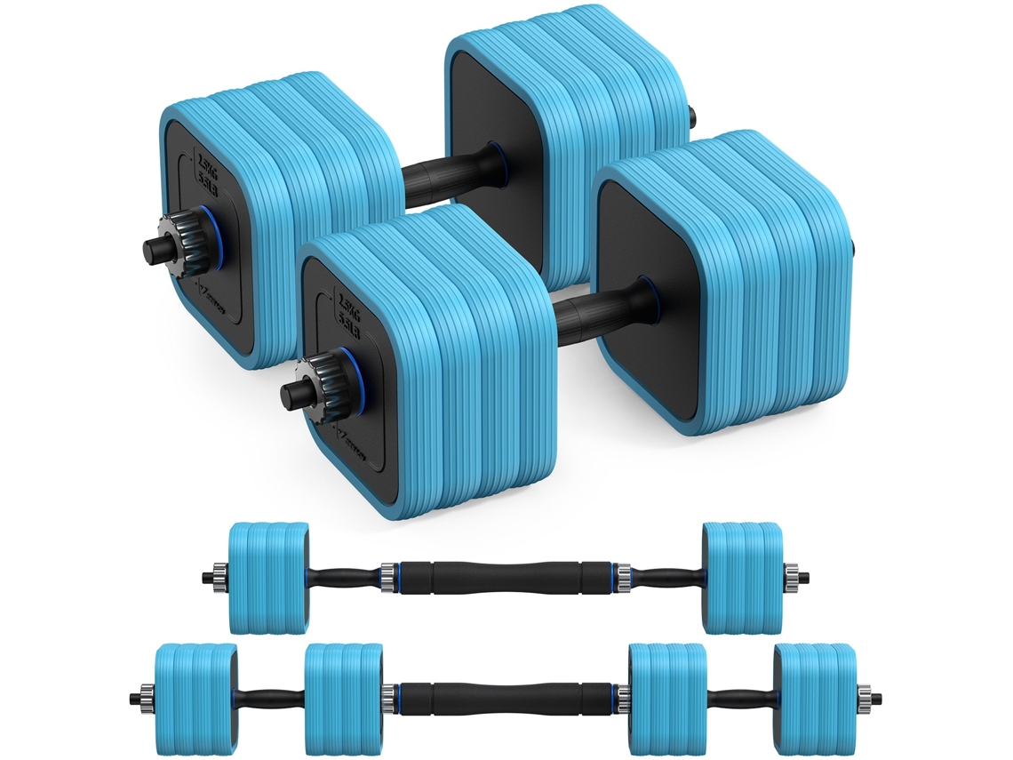 Mancuernas ajustables MERACH 40 kg 4 en 1, con barra ergonómica, diseño silencioso, entrenamiento intenso en casa, seguridad reforzada