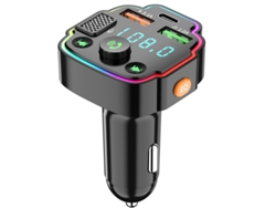 Transmisor de FM YIZHOOD Q8 Cargador de coche Encendedor de cigarrillos de coche Bluetooth MP3 Pantalla digital de borde galvanizado negro