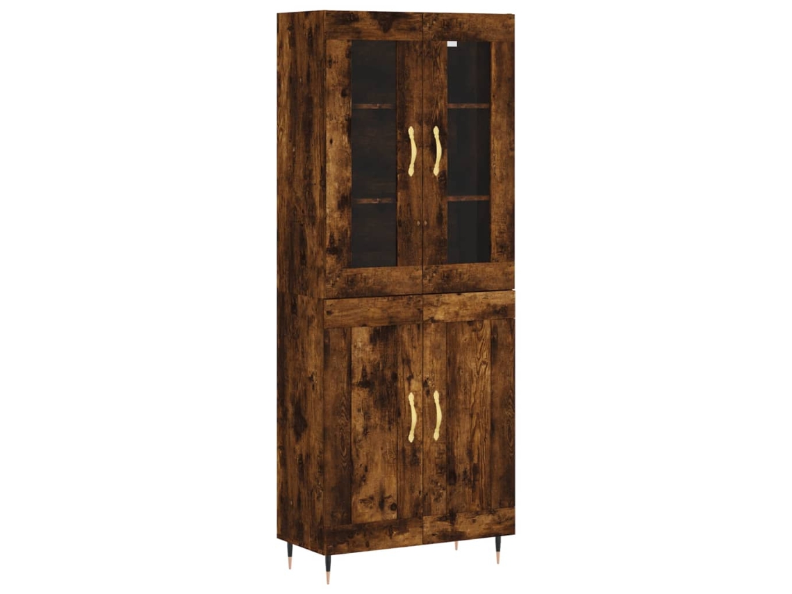 Maison Exclusive - Aparador Alto Madera Contrachapada Roble Ahumado 69,5x34x180 Cm