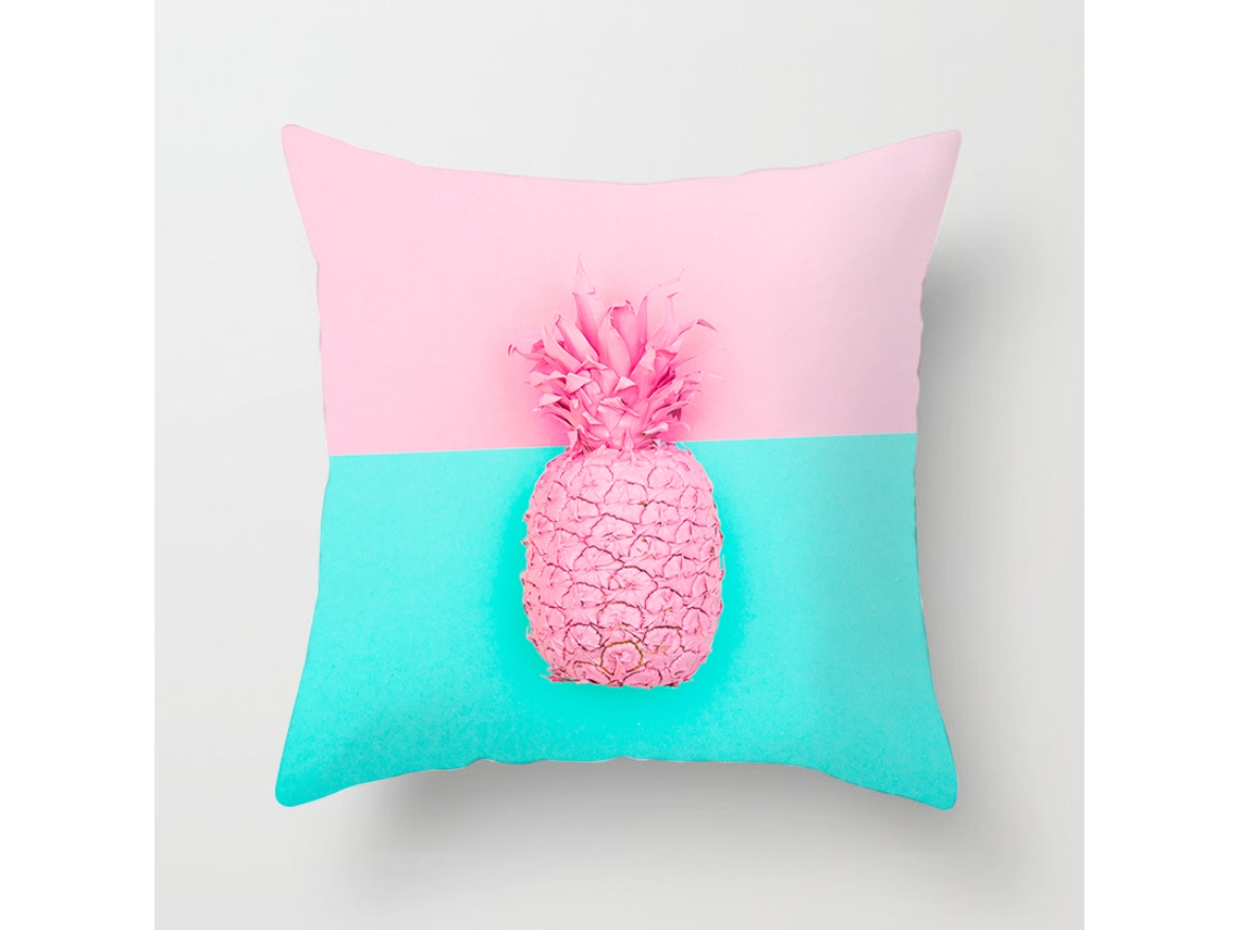 Serie Hojas Tropicales Rosa Funda Decorativa de Almohada