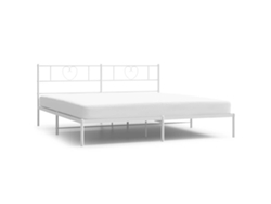 Maison Exclusive - Estructura Cama Sin Colchón Con Cabecero Metal Blanco 193x203cm