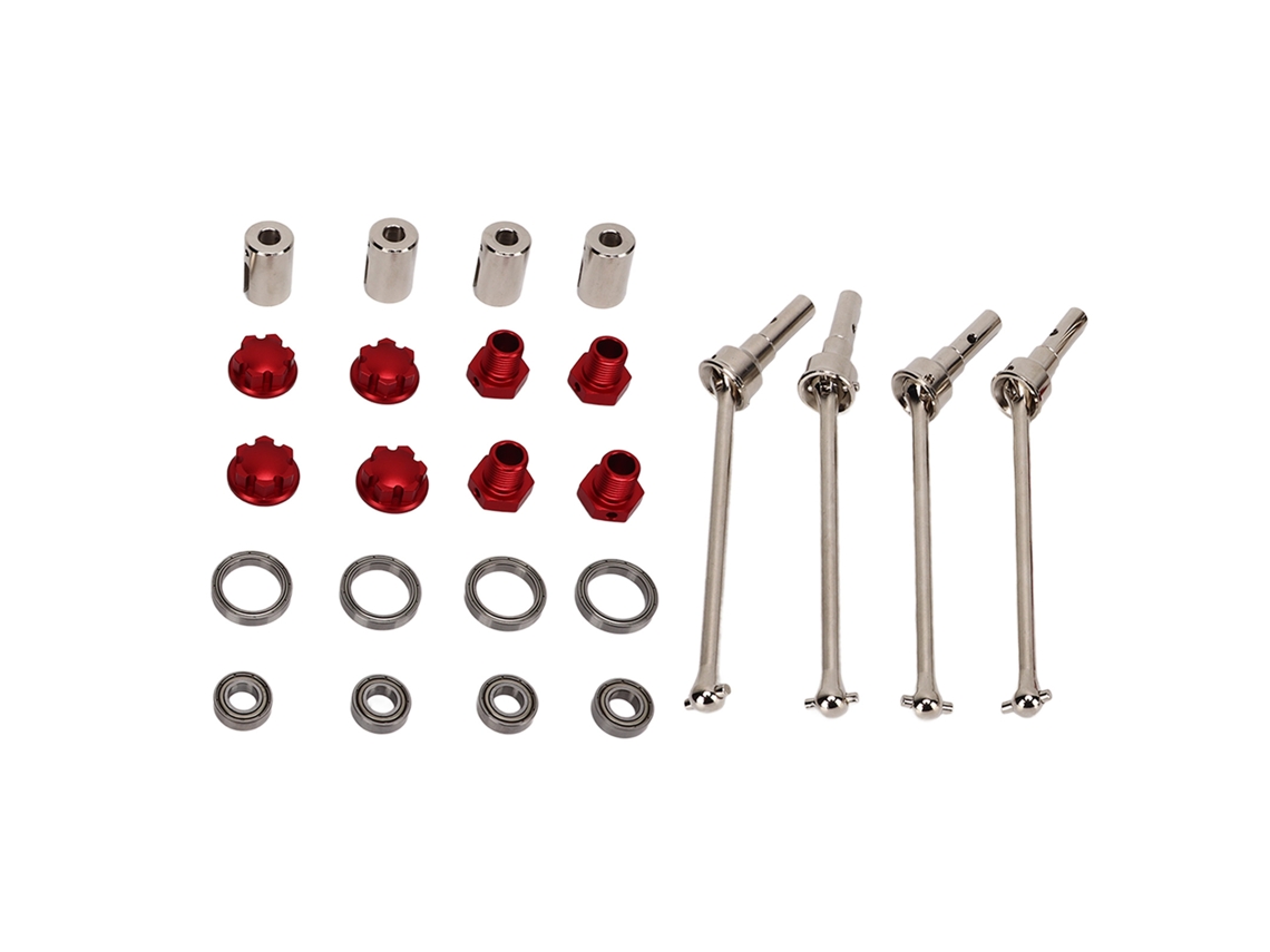 Eje De Transmisión Cvd De Acero Extendido Con Rueda Hexagonal Para Coche Teledirigido Traxxas Maxx Escala 1/10 - Conector Rojo