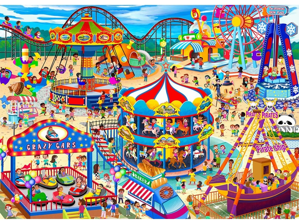 Rompecabezas De 1000 Piezas Para Adultos - Parque De Atracciones (rojo)