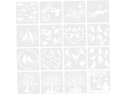 16 Piezas De Plantillas Diy Para Pintar Paredes, Papel Liso, Plantillas Seguras Y Reutilizables