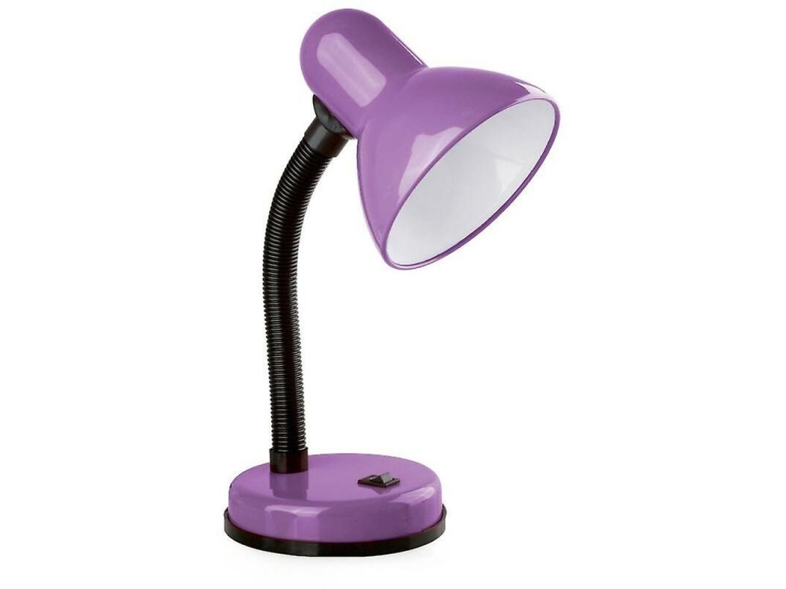 Lámpara De Mesa Flexible Violeta De 12,5 Cm Con Interruptor En La Base Y Fuente De Alimentación Incluida.