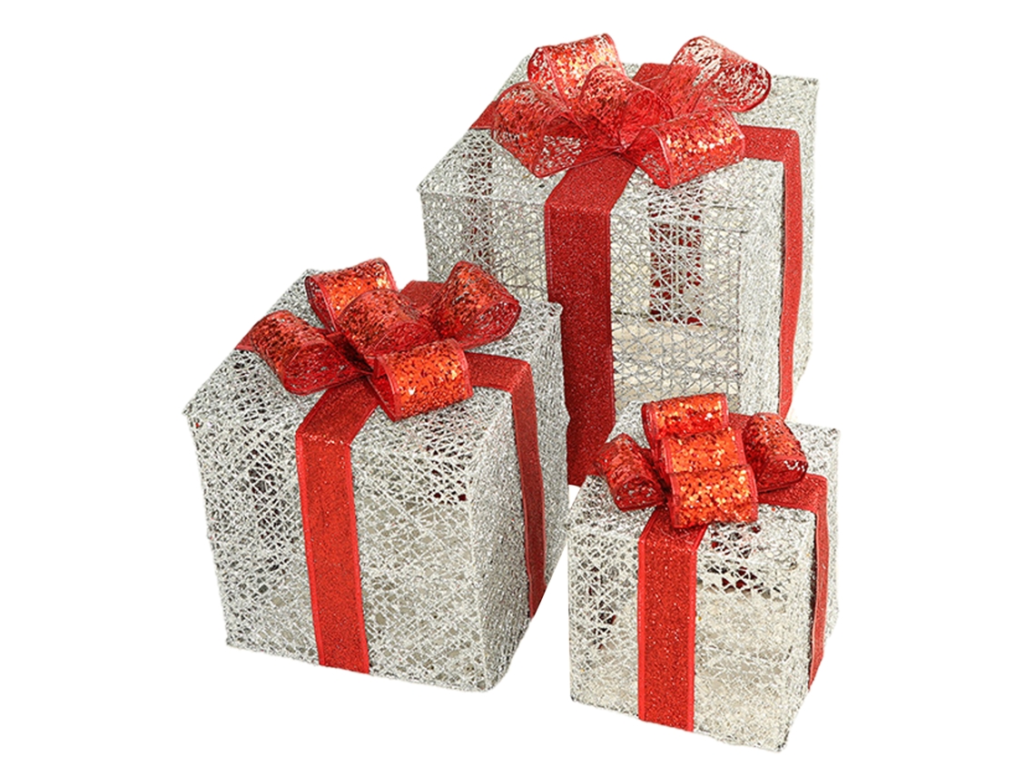 Caixa De Natal De Ferro Prateada Multifuncional Com Trabalho Exquisito Para Lojas Escritórios Hotéis