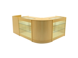 Conjunto de mostrador comercial MonsterShop Aries, roble, CM60 2xK900TB60, MDF y vidrio templado