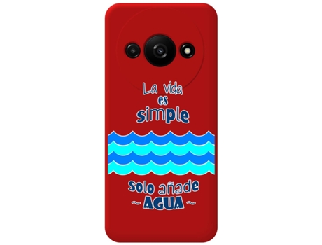 Funda Roja Diseño Agua para Xiaomi Redmi A3 TUMUNDOSMARTPHONE Silicona Líquida Rojo