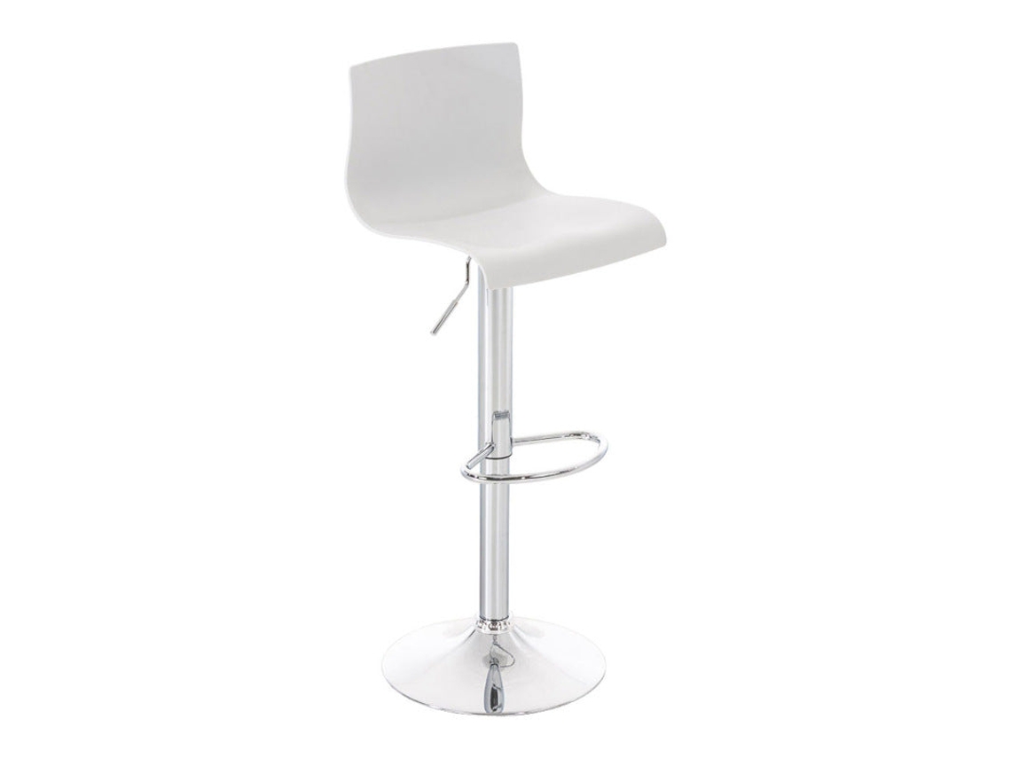 DUDECOR Taburete Alto Hover Cromado Blanco