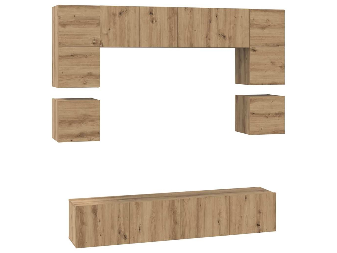 Maison Exclusive - Conjunto De Mueble De Tv 8 Pcs Roble Artesanal