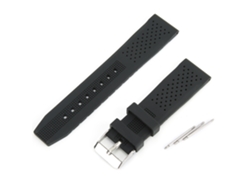 Correa de reloj de silicona de 22 mm con hebilla, resistente al agua y al sudor.