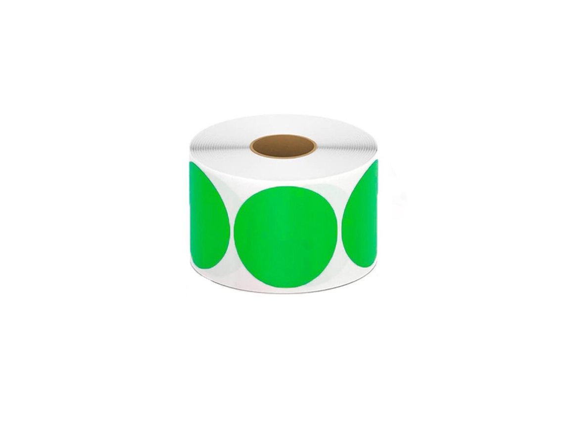 Etiqueta térmica autoadhesiva redonda, fabricada con material de etiqueta térmica y papel autoadhesivo. Mdug (verde, 30 mm)