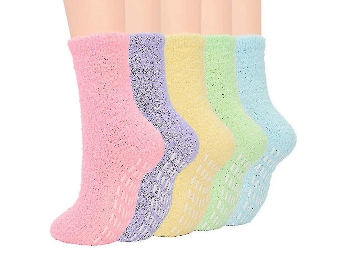 5 Pares De Calcetines De Microfibra Súper Suaves Y Cálidos Para Mujer, Ideales Para El Invierno.
