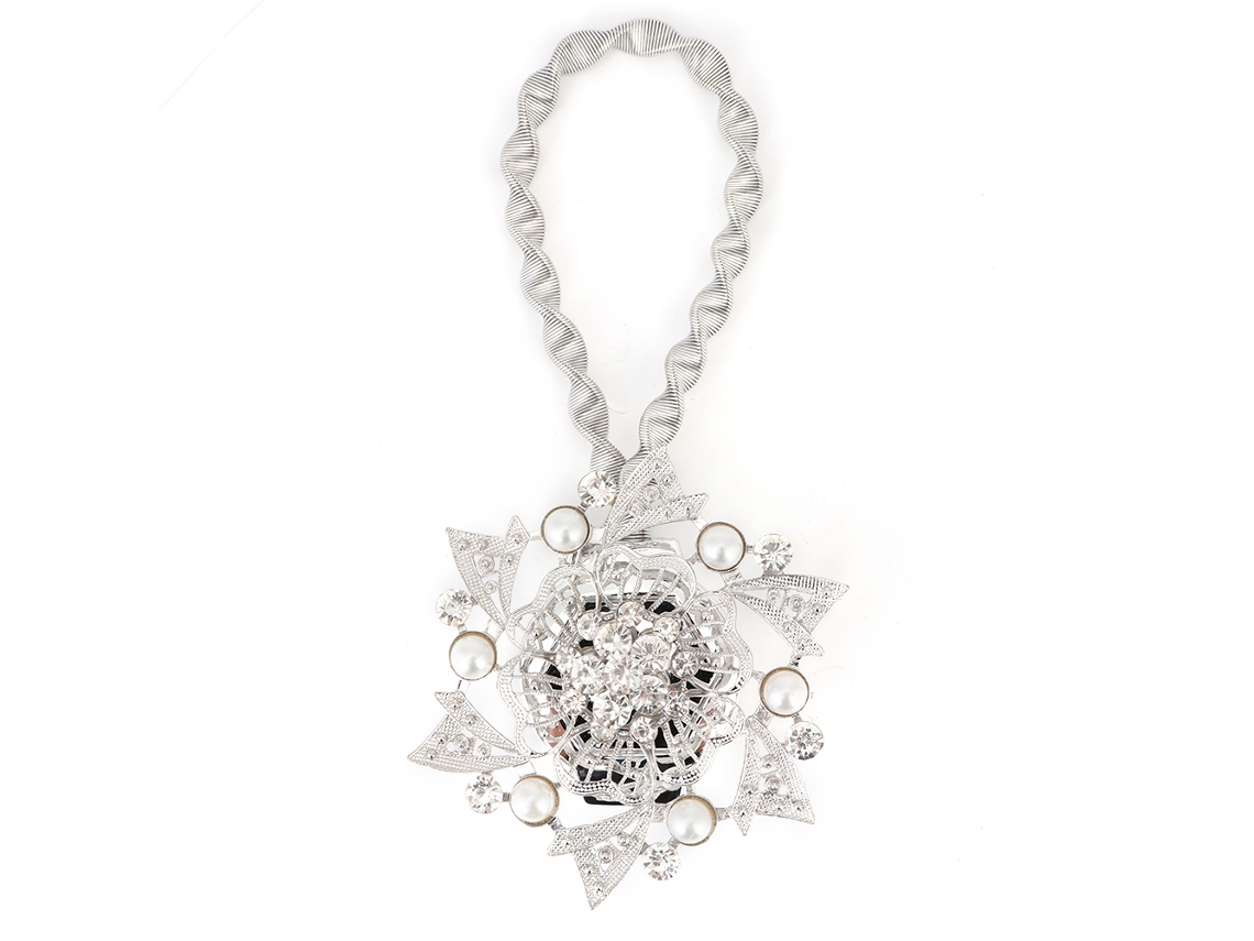 Sujetadores Magnéticos De Cortina De Primavera Con Diamantes De Imitación Plateados, Elegantes Hebillas Para La Decoración De Ventanas.