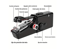 Minimáquina De Coser Eléctrica (negra), Máquina De Coser De Mano Con Aguja, Hecha A Mano, Para El Hogar Y Para Viajes.
