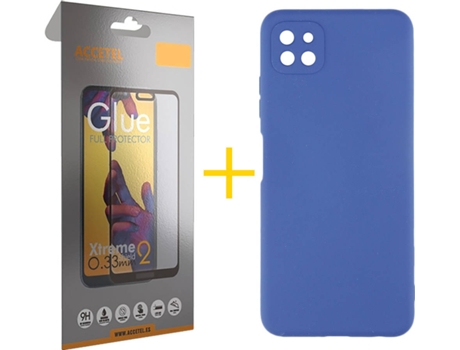 Carcasa + Protector de Pantalla para Oppo A73 5G ACCETEL Azul