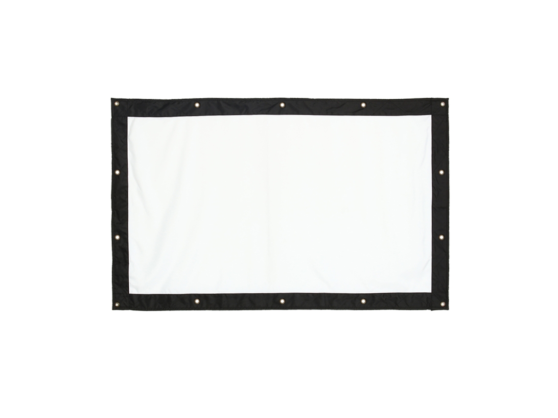 Pantalla De Proyección De 120 Pulgadas (16:9) Para Cine En Casa Y Al Aire Libre, Blanca Con Bordes Negros.