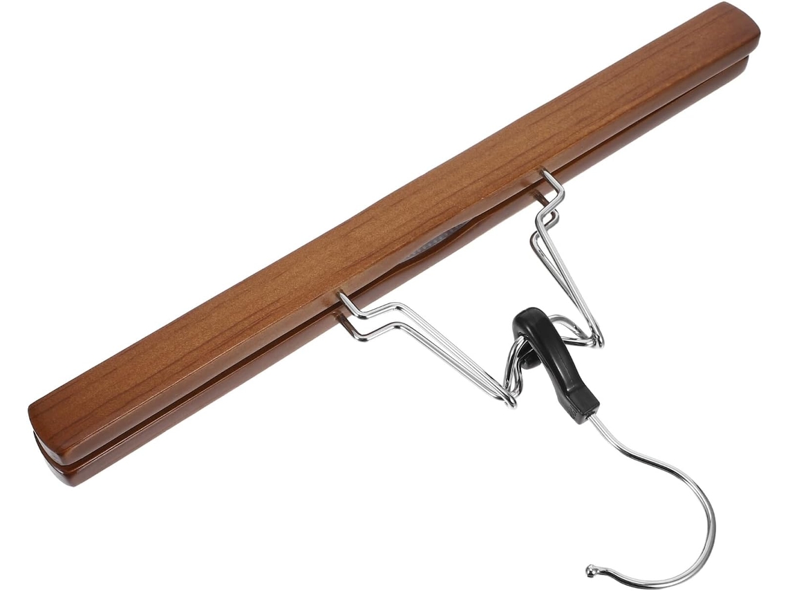Perchas GOKOCO de madera maciza con soportes para faldas, pantalones y pinzas.