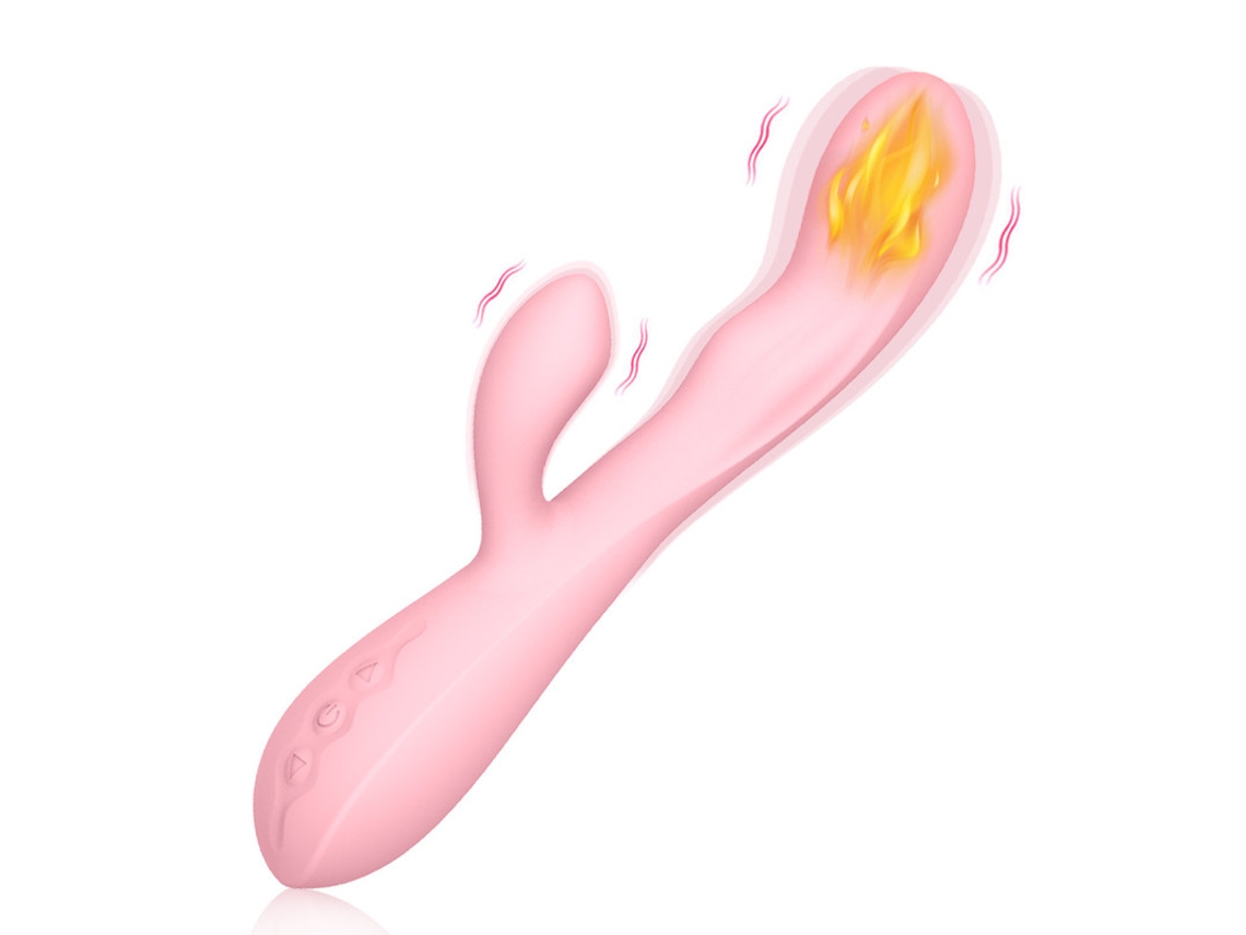 Vibrador de conejo con 10 modos y función de calefacción para mujer (rosa) YIZHOOD