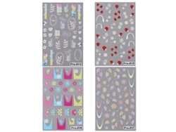 Pegatinas florales 5D para uñas con microrelieve (4 unidades) Kofihety