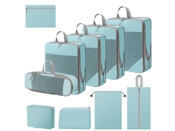 Juego De Organización Para Clasificar Ropa De 10 Piezas, Cubos De Embalaje Para Viajes Que Ahorran Espacio CHRUI Blue