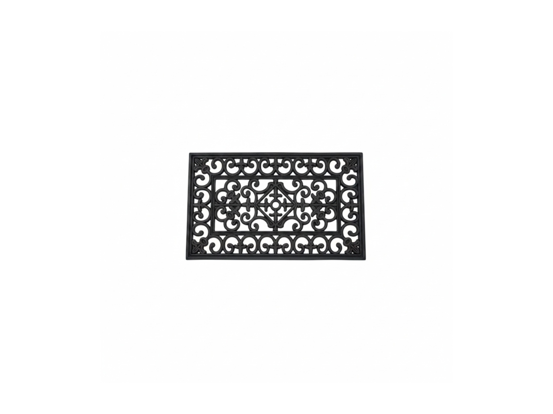 Relaxdays Felpudo Goma, 75x45 Cm, Resistente A Intemperie, Antideslizante, Alfombra Exterior E Interior, Tapete, Negro