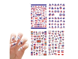 Calcomanías para uñas para el Día de la Independencia, autoadhesivas con diseño patrio. NEVEANCE