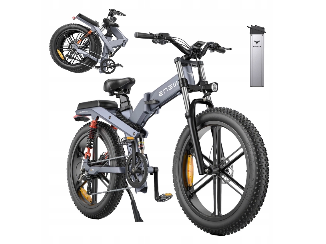 Bicicleta eléctrica Engwe X26 con dos baterías, 1000 W, 48 V, 29,2 Ah, 50 km/h, con frenos hidráulicos