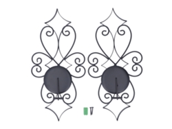 Portavelas de hierro para pared, ideal para sala de estar, dormitorio o comedor (2 unidades).