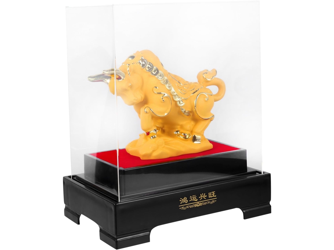 Figura Genérica Del Buey Del Zodiaco Chino, Hecha De Resina, Decoración De Mesa Mediana Para El Año Del Buey, Escultura