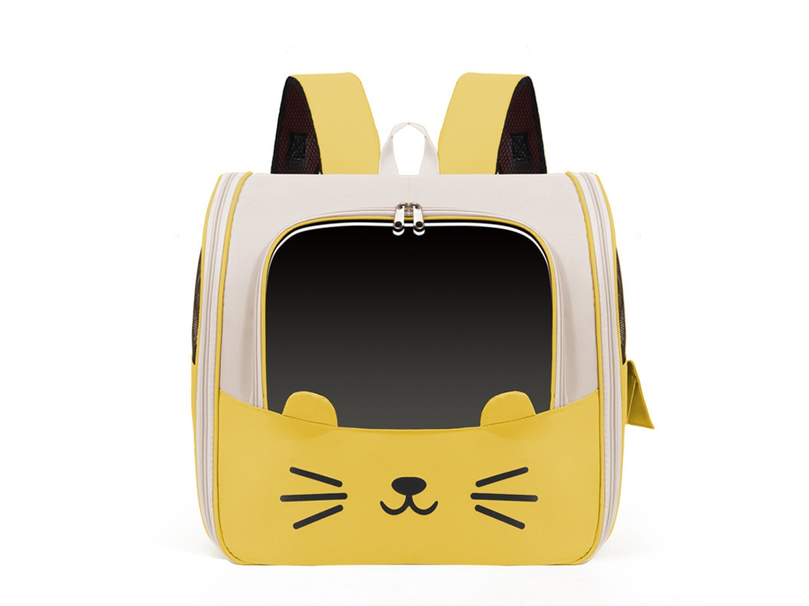Mochila Portátil Transpirable Para Gatos, Adecuada Para Perros Y Gatos Pequeños, Color Amarillo. Panoona