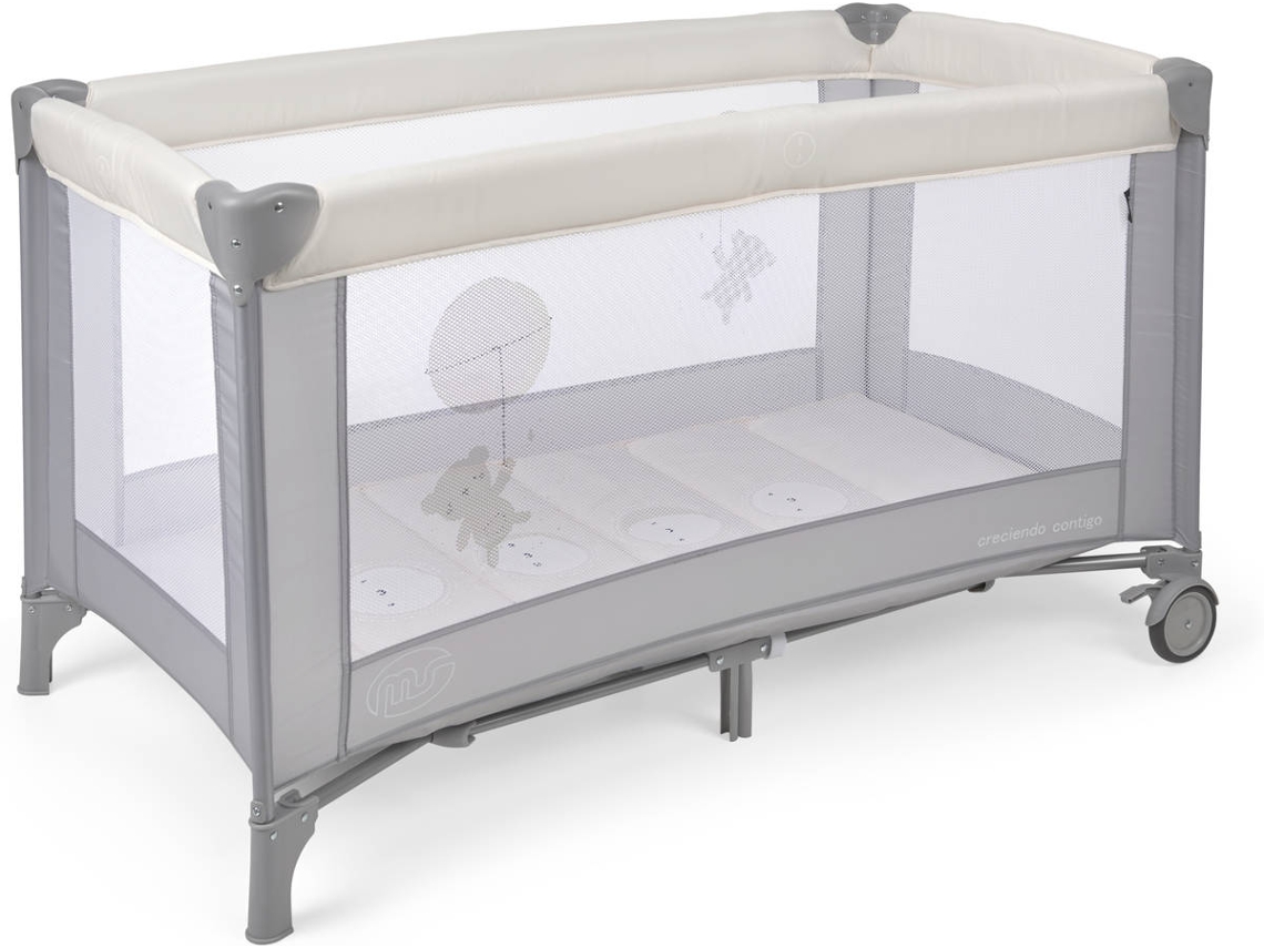 Cuna de Viaje MS Sleepy Acero, Nylon Beige (125 x 77 x 65 cm)