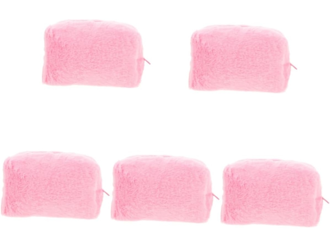 Neceser De Maquillaje Multifuncional Portátil De Felpa De 5 Piezas Para Cosméticos Y Viajes