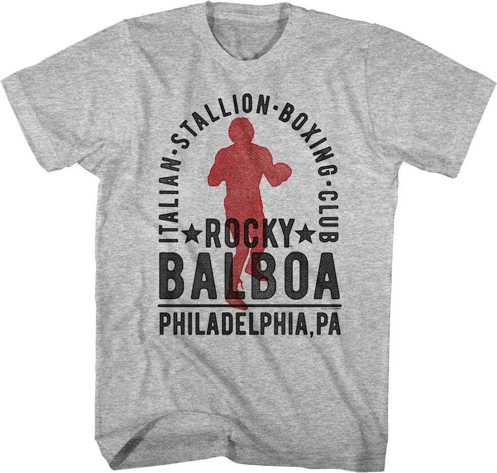 Camiseta Unisexo DEEPSTONE Italian Stallion Boxing Club Rocky Brezo gris (M)