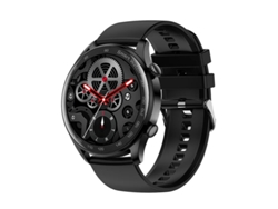 Reloj inteligente Yizhood con monitor de frecuencia cardíaca, presión arterial, pasos, Bluetooth y notificaciones, color negro