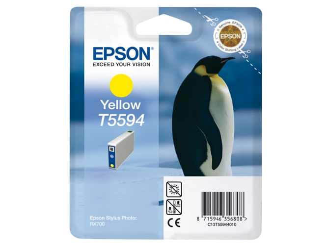 Cartucho de tinta original EPSON, T5594, Pingüino 13 ml , Amarillo, C13T55944010